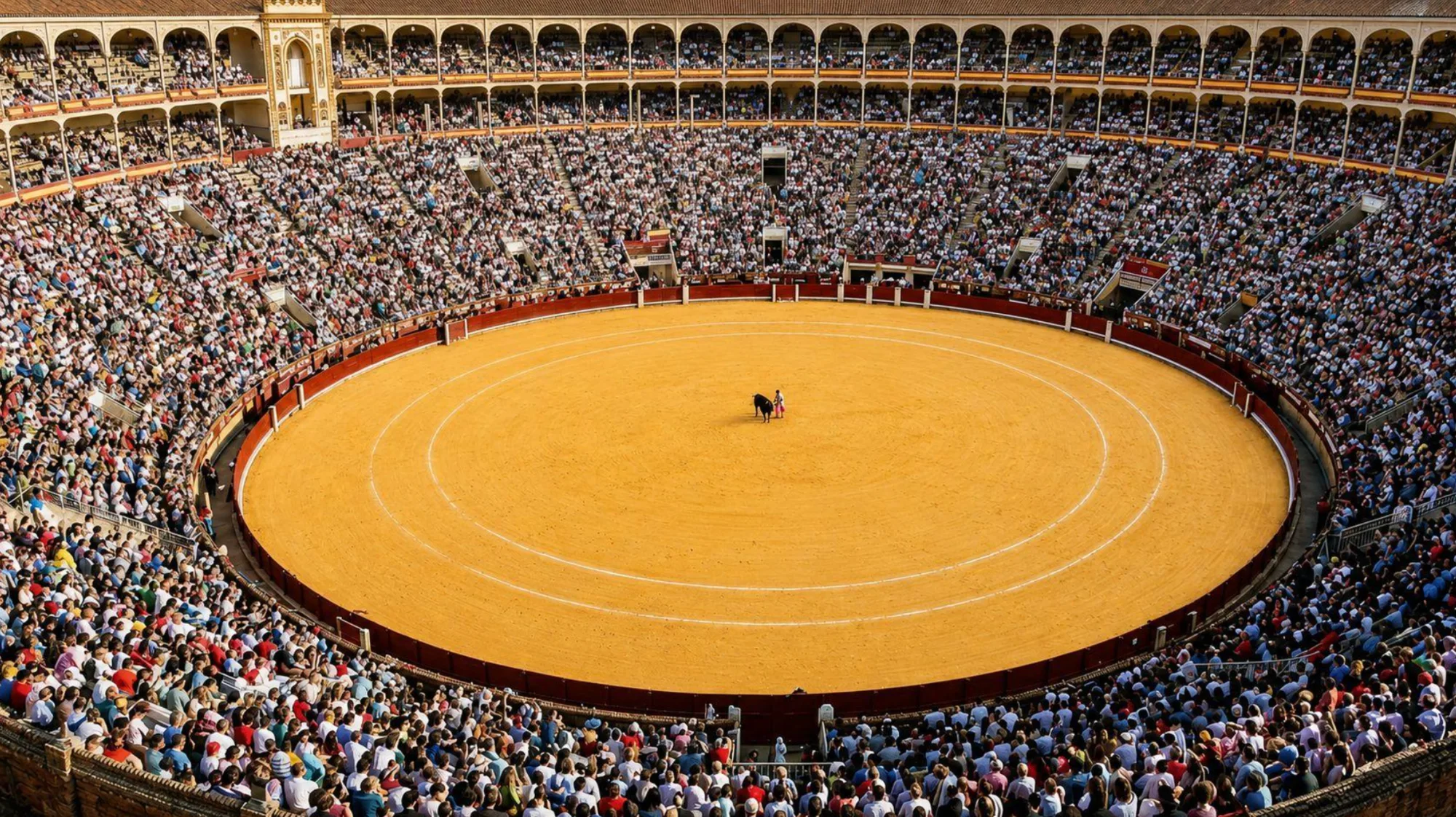 A bullring seen from high above